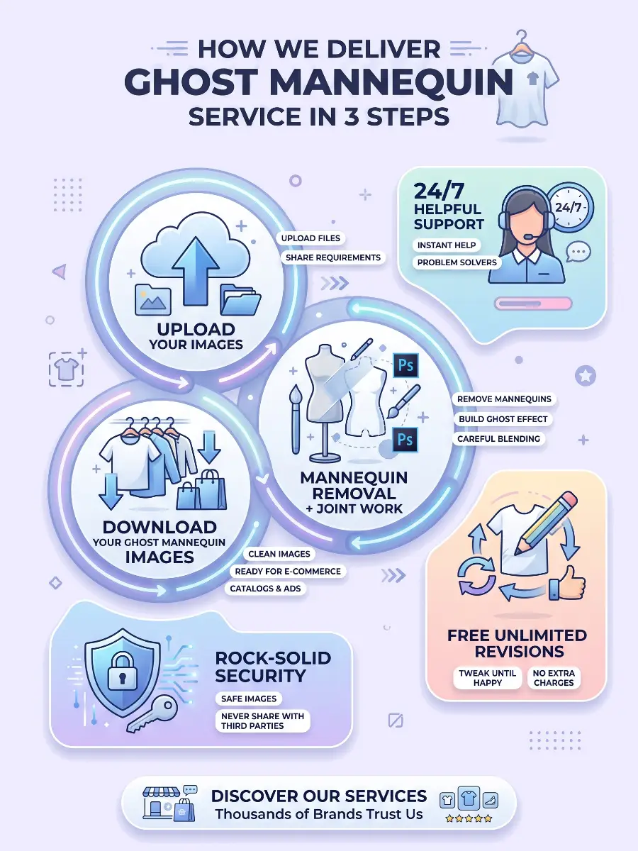 How We Deliver Ghost Mannequin Service in 3 Steps