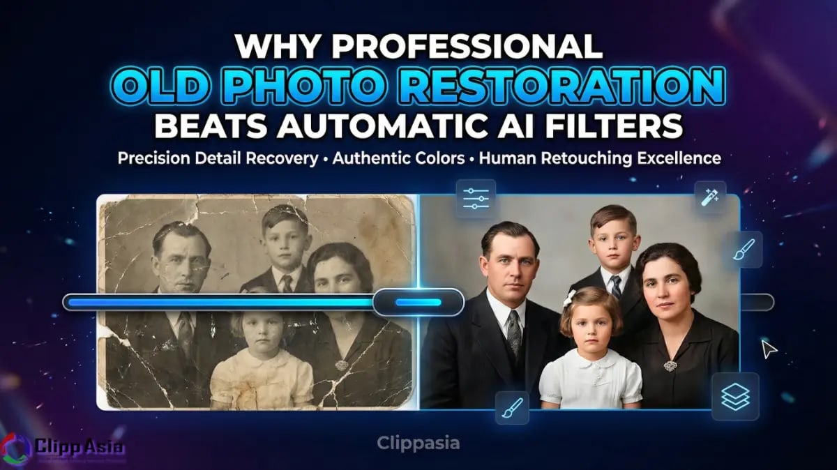 Why Professional Old Photo Restoration Beats Automatic AI Filters